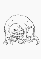 A coloring page of monster